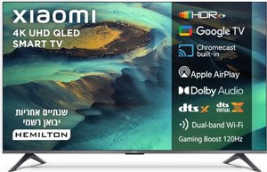 טלוויזיה חכמה 55" 4K UHD QLED ללא שוליים Xiaomi שיאומי TV A Pro 55 (2026) L55MB-APME טלוויזיה חכמה 55" 4K UHD QLED ללא שוליים Xiaomi שיאומי TV A Pro 55 (2026) L55MB-APME