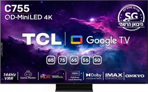 �������� ���� 55" TCL QLED Mini Led ��.��.�� 55C755
