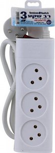 רב שקע 3 שקעים Semicom SW-MS3-1M+S כולל מפסק באורך 1 מטר רב שקע 3 שקעים Semicom SW-MS3-1M+S כולל מפסק באורך 1 מטר